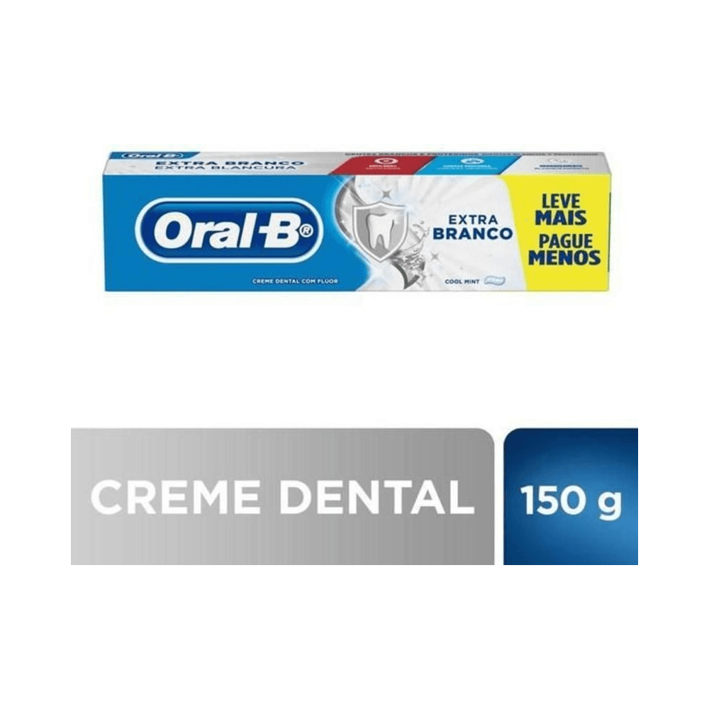 Composição promocional Oral-B Extra Branco 150g com selo Leve Mais Pague Menos