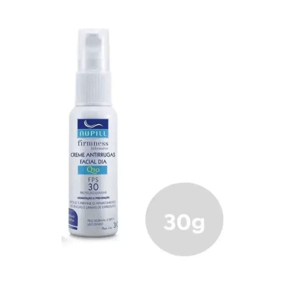 Frasco branco do creme Nupill com tampa transparente e pump