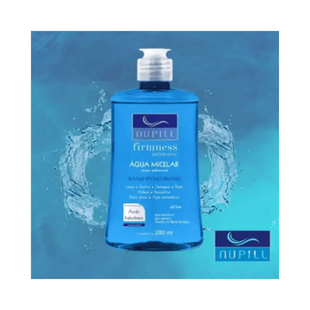 Água Micelar Nupill Nano Hyaluronic 200ml com efeito splash de água