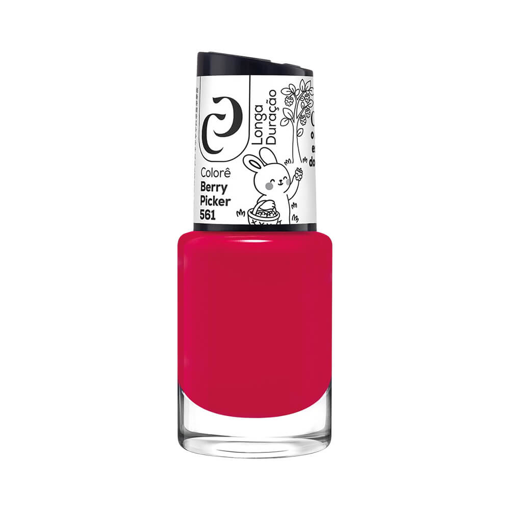 Frasco de esmalte Cora Colorê Berry Picker vermelho vibrante