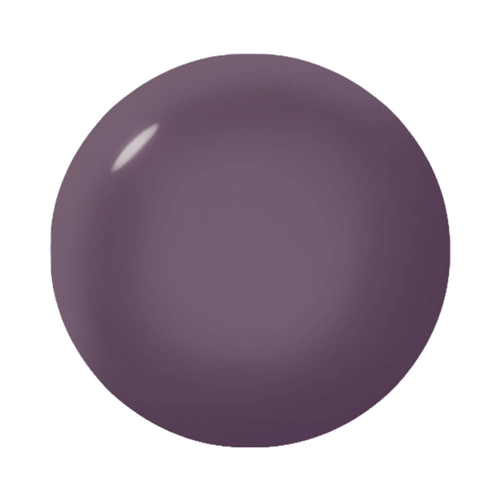 Imagem circular mostrando a cor roxo acinzentado cremosa do esmalte Cora Colorê Little Tiger