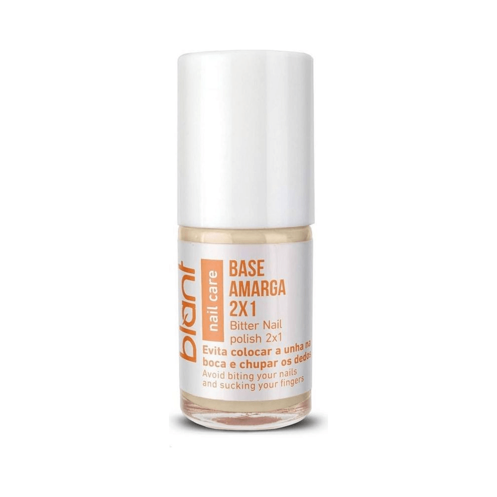 Embalagem laranja da Base Blant Amarga 4 Free 2x1 ao lado do frasco
