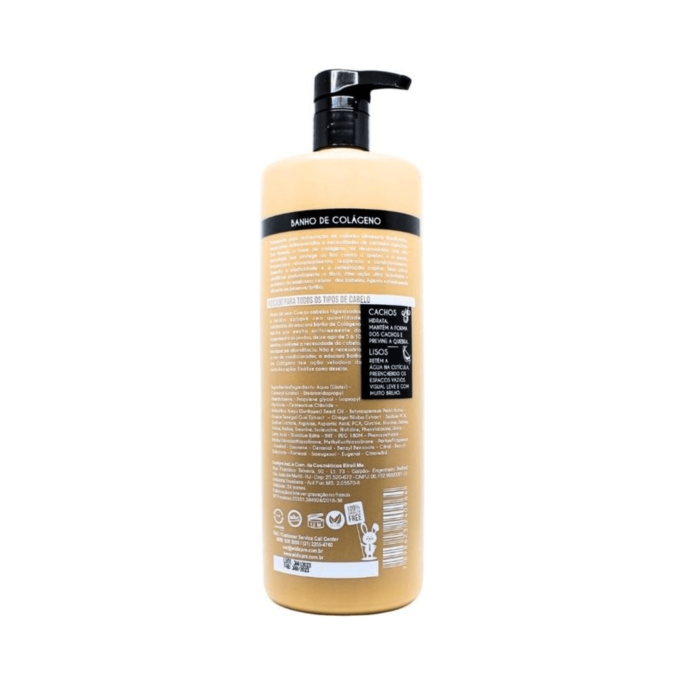 Frasco de shampoo Widi Care Banho de Colágeno 1000ml em destaque