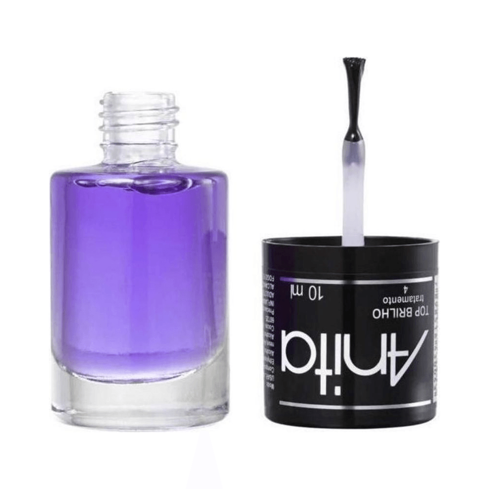 Esmalte Anita Top Brilho Tratamento com frasco e pincel ao lado