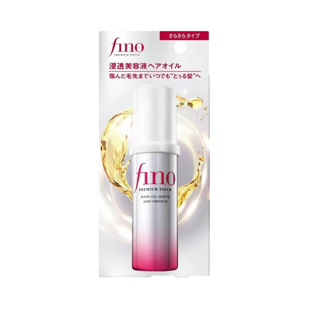 Frasco do sérum capilar Fino Touch em blister com respingos dourados