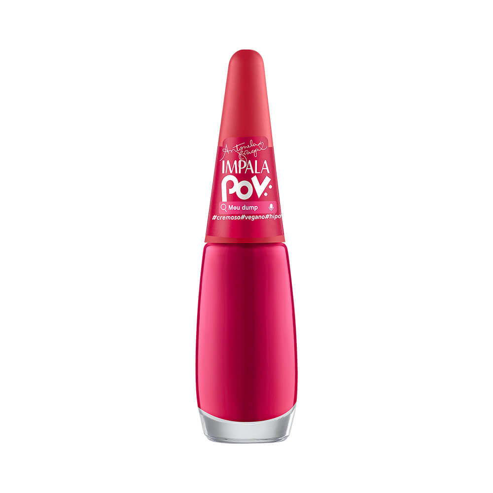 Frasco de esmalte Impala Antonela POV Meu Dump em tom magenta vibrante com acabamento cremoso