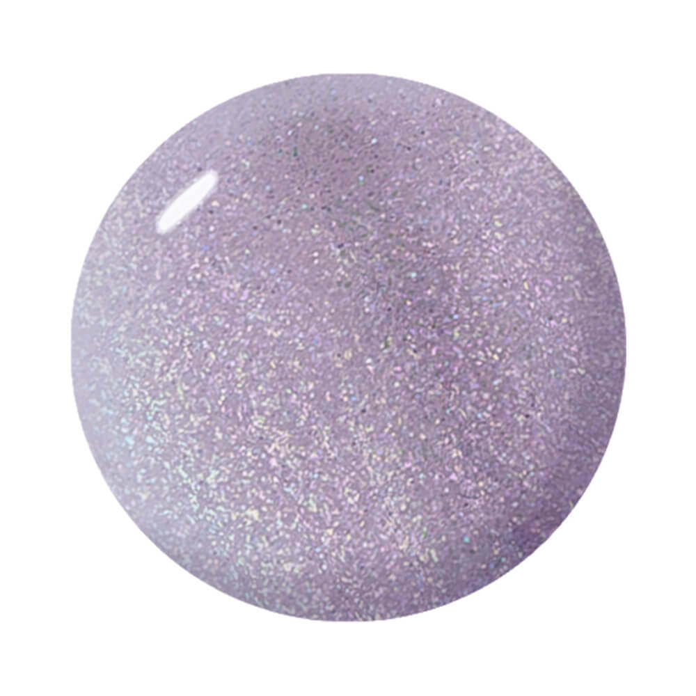 Amostra da cor lilás perolado com microbrilhos holográficos do Top Coat Impala Luara POV