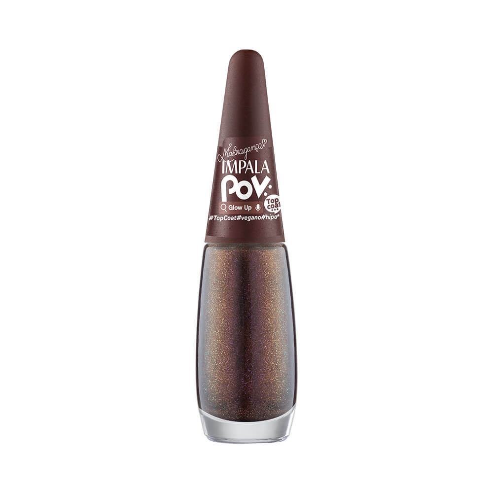Top coat cintilante Impala POV com acabamento holográfico marrom