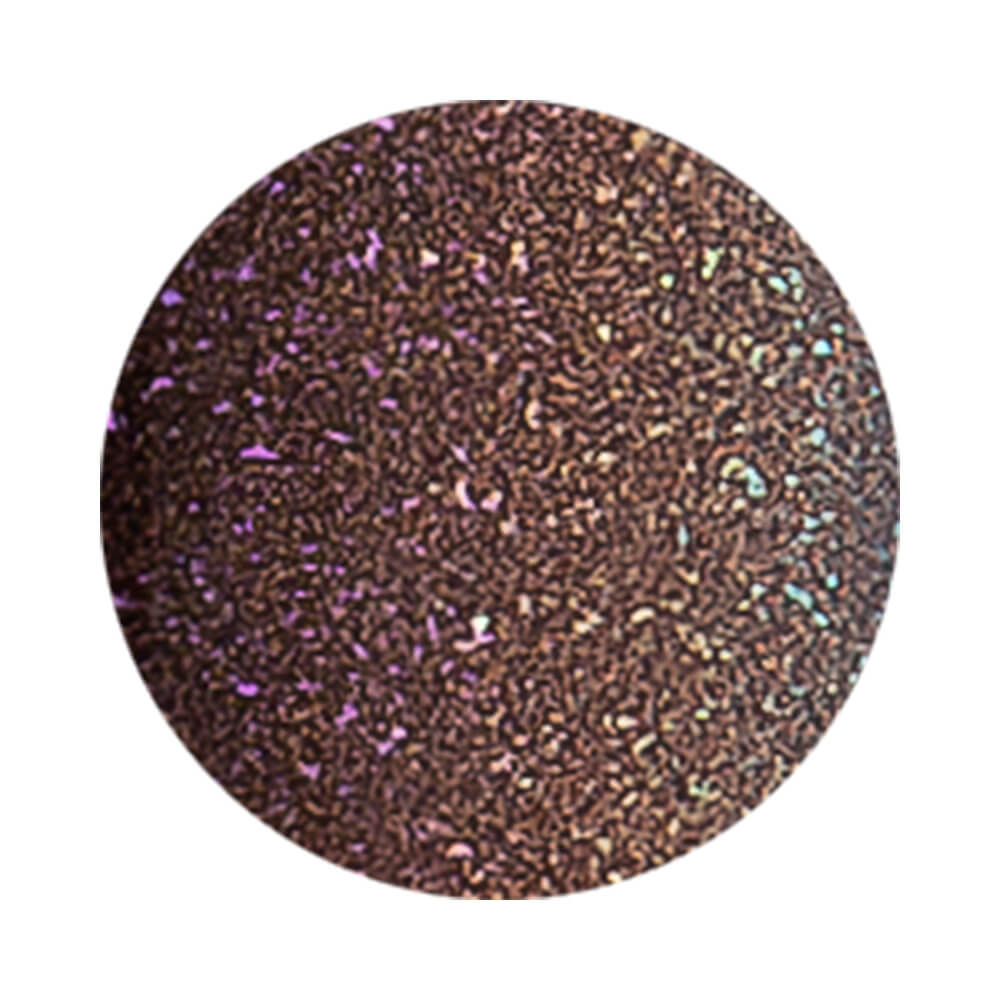 Detalhe da cor do gloss marrom perolado com partículas multichrome
