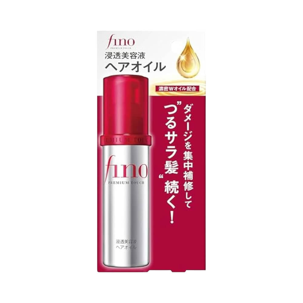 Embalagem cartonada do Óleo Capilar Fino Premium Touch Hair Oil 70ml destacando detalhes em vermelho e dourado