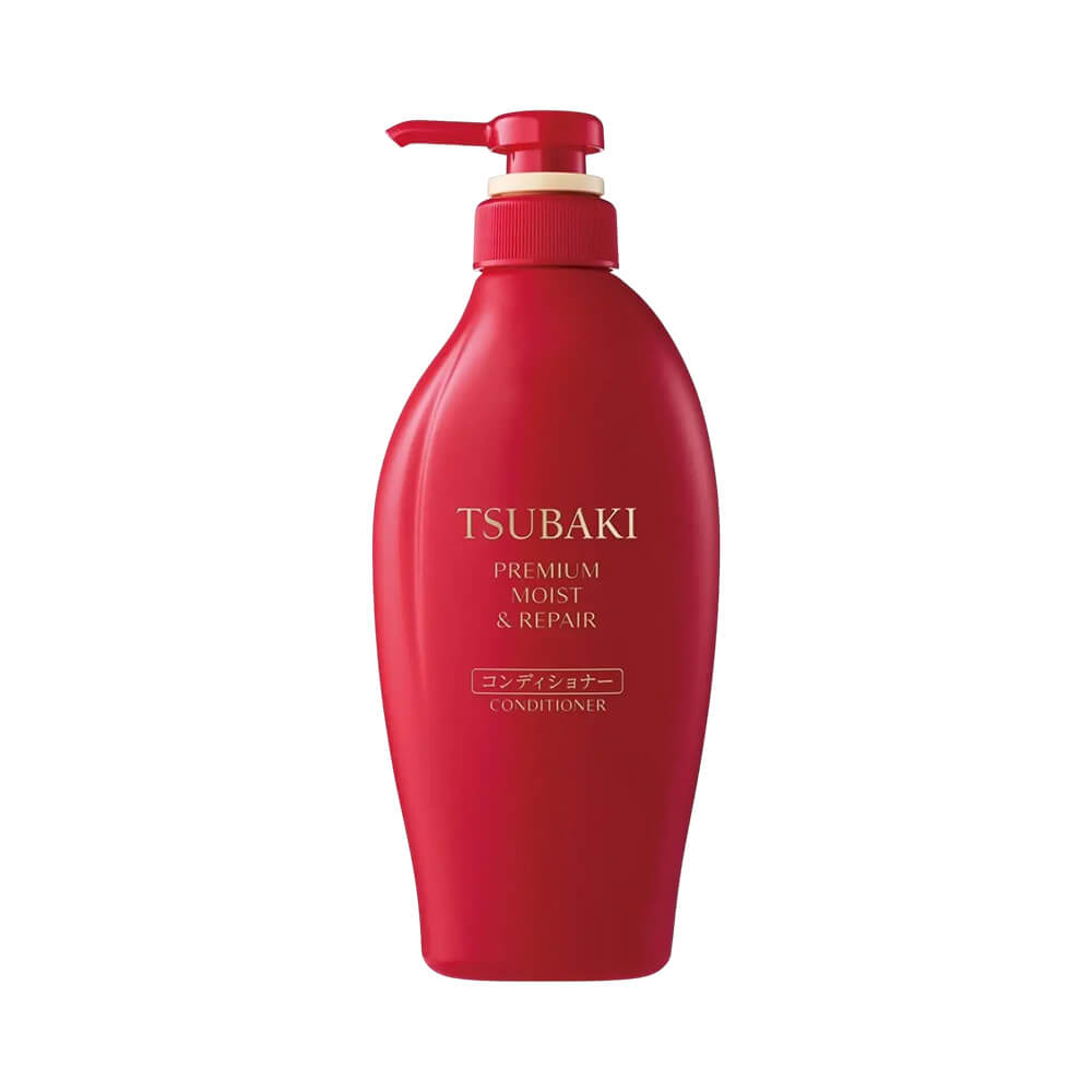 Condicionador Tsubaki Premium Moist & Repair 450ml - embalagem vermelha com válvula pump