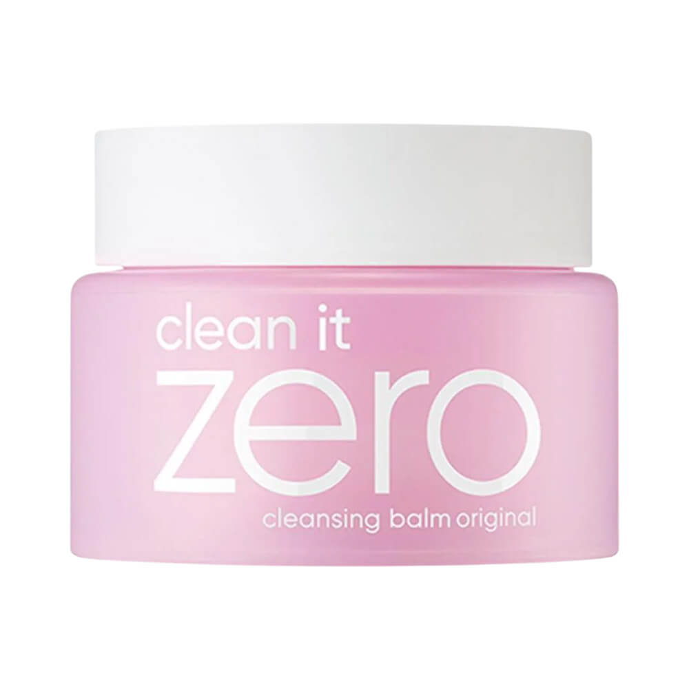 Pote rosa claro do Cleansing Balm Banila Co Clean It Zero Original com tampa branca