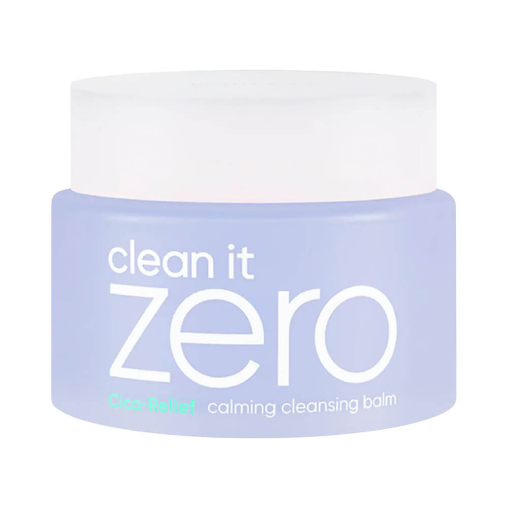Banila Co Clean It Zero Calming Cleansing Balm em pote translúcido azul claro com tampa branca fosca