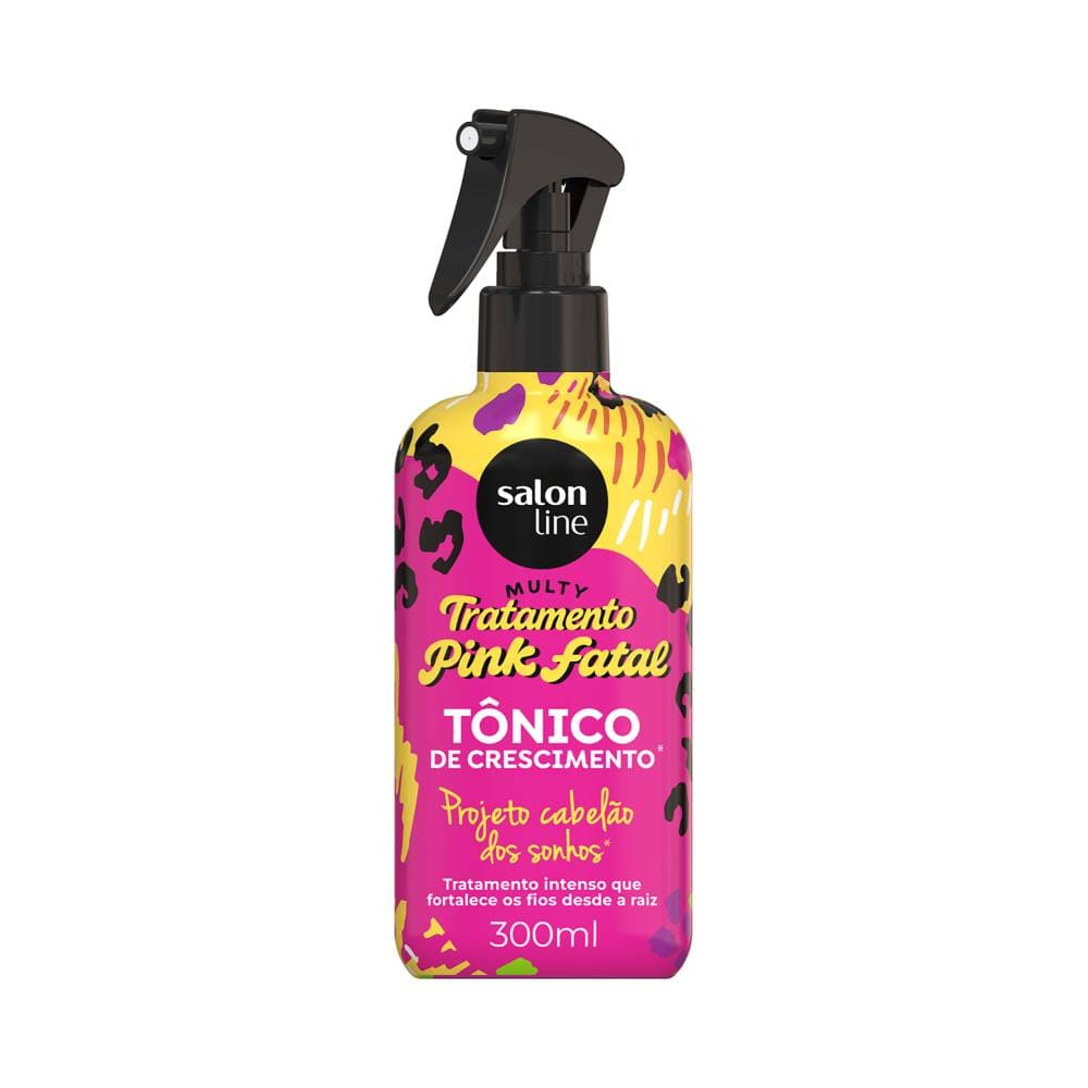Frontal da embalagem do Tônico de Crescimento Salon Line Multy Pink Fatal 300ml