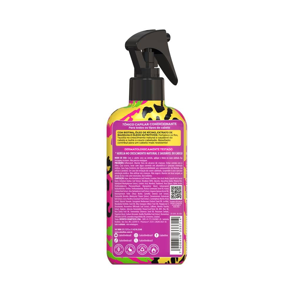 Verso da embalagem do Tônico de Crescimento Salon Line Multy Pink Fatal 300ml