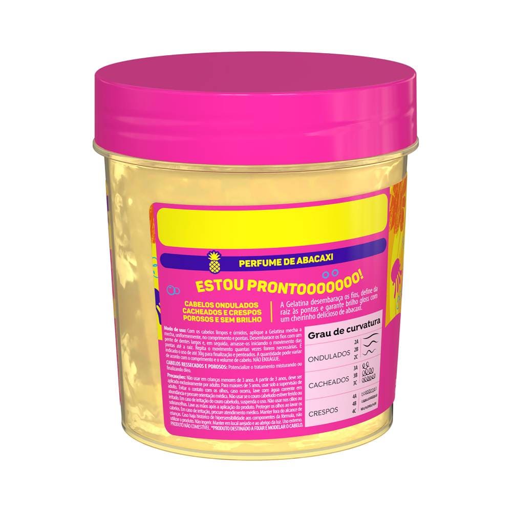 Gelatina Salon Line Kids Bob Esponja Definição Máxima 400g vista traseira com informações do produto