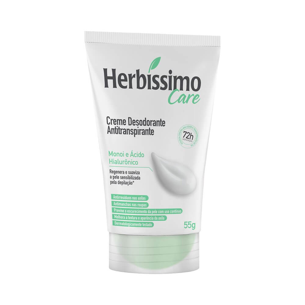 Desodorante Creme Herbíssimo Care Monoi e Ácido Hialurônico 55g