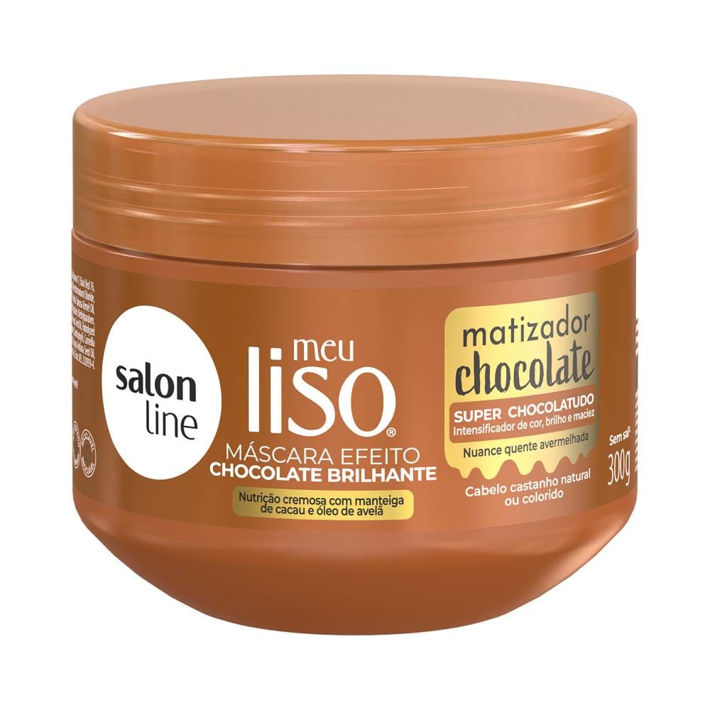 Máscara Matizadora Salon Line Meu Liso Chocolate Brilhante 300g embalagem frontal