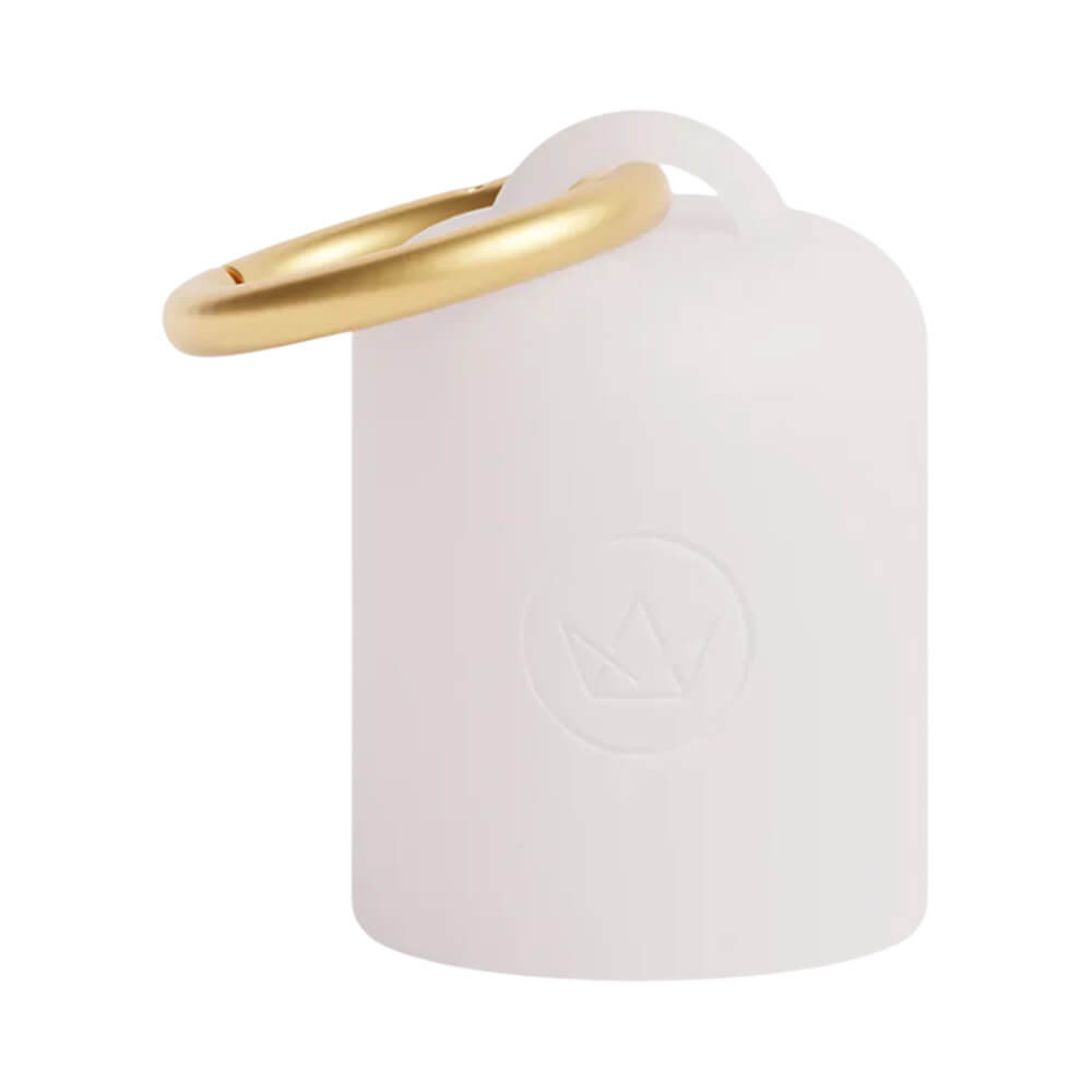 Case Mari Maria Coco branco em silicone flexível com argola dourada