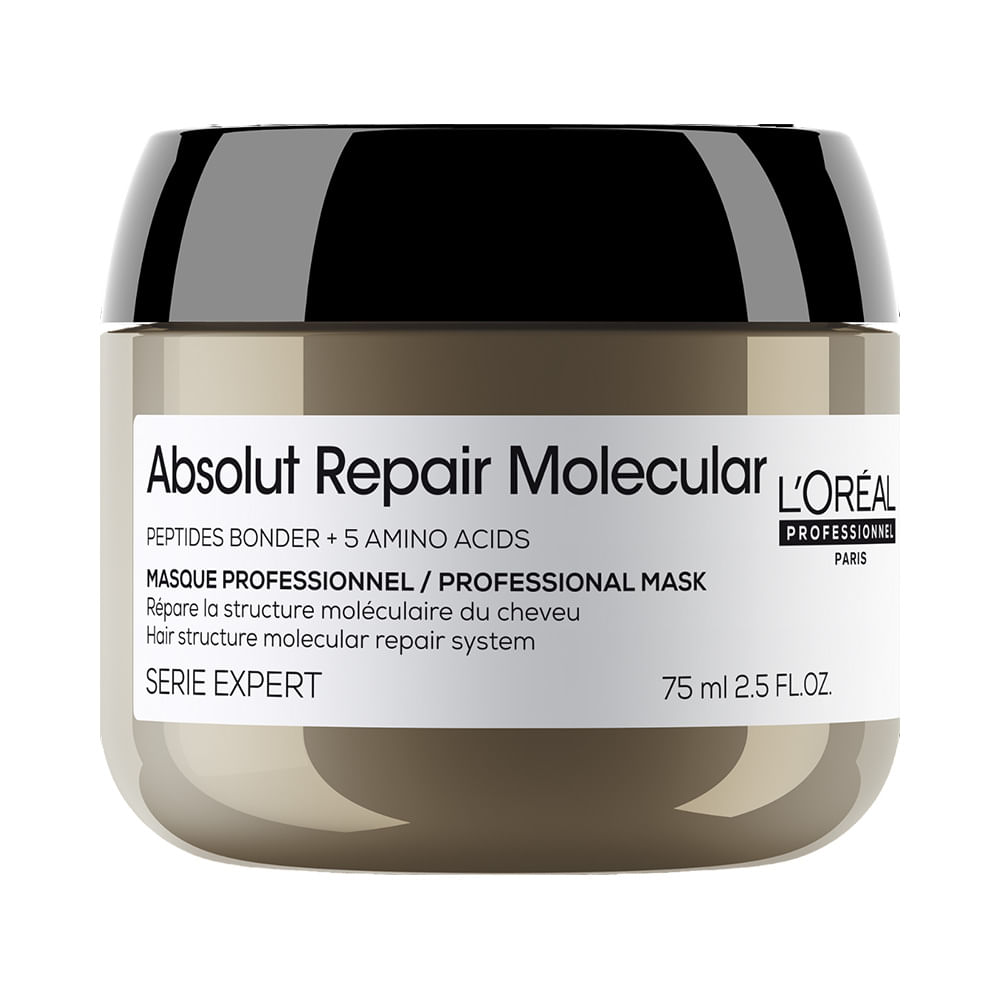 Imagem da Máscara de Tratamento L'Oréal Professionnel Absolut Repair Molecular 75ml em fundo branco.