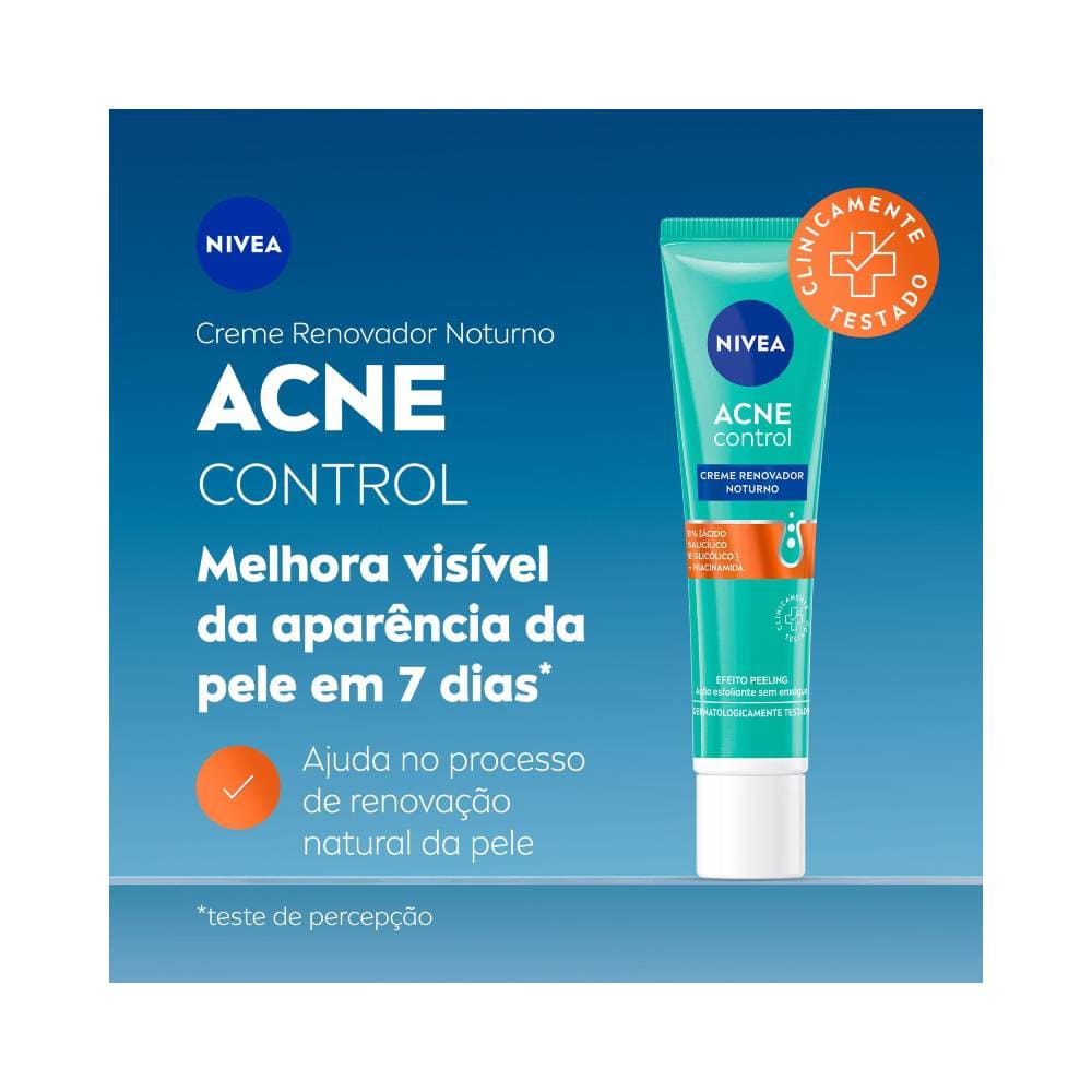 Tubo do Creme Facial NIVEA Renovador Acne Control 40ml visto de frente