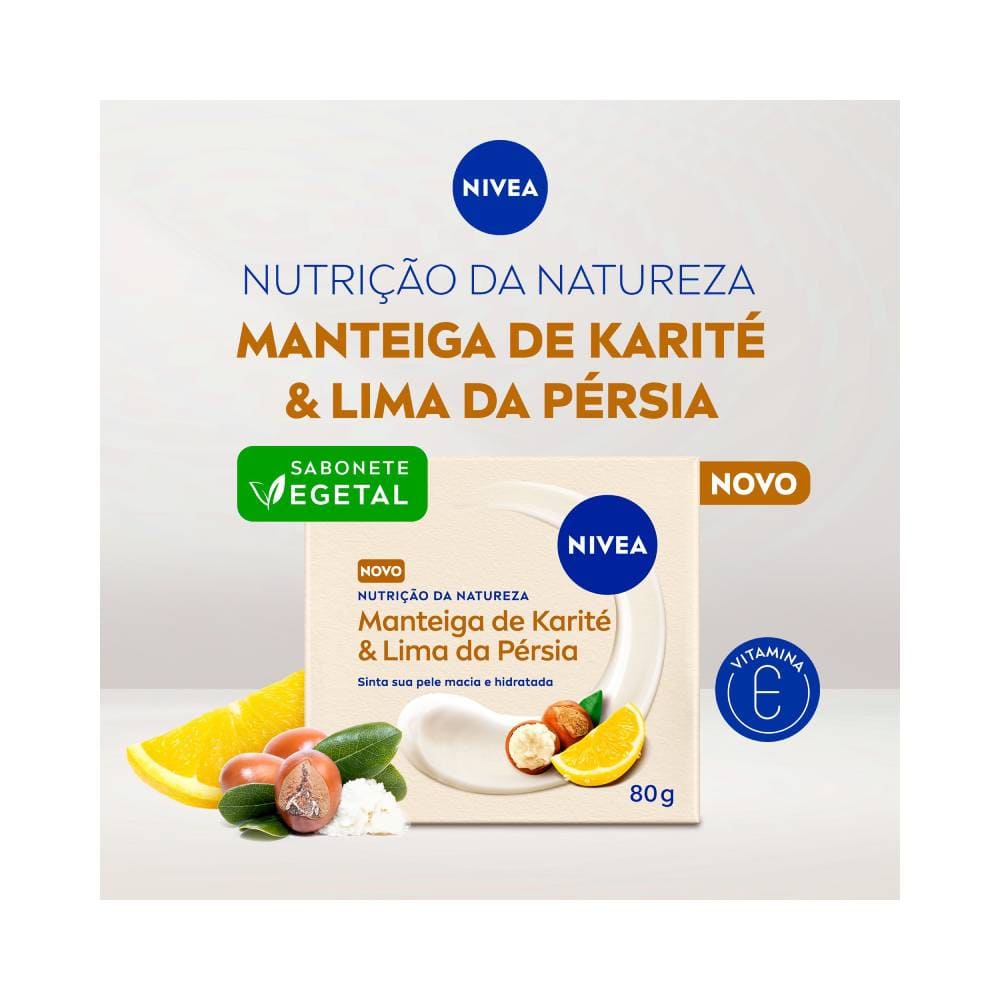 Detalhe dos sabonetes Nivea com manteiga de karité e lima da Pérsia