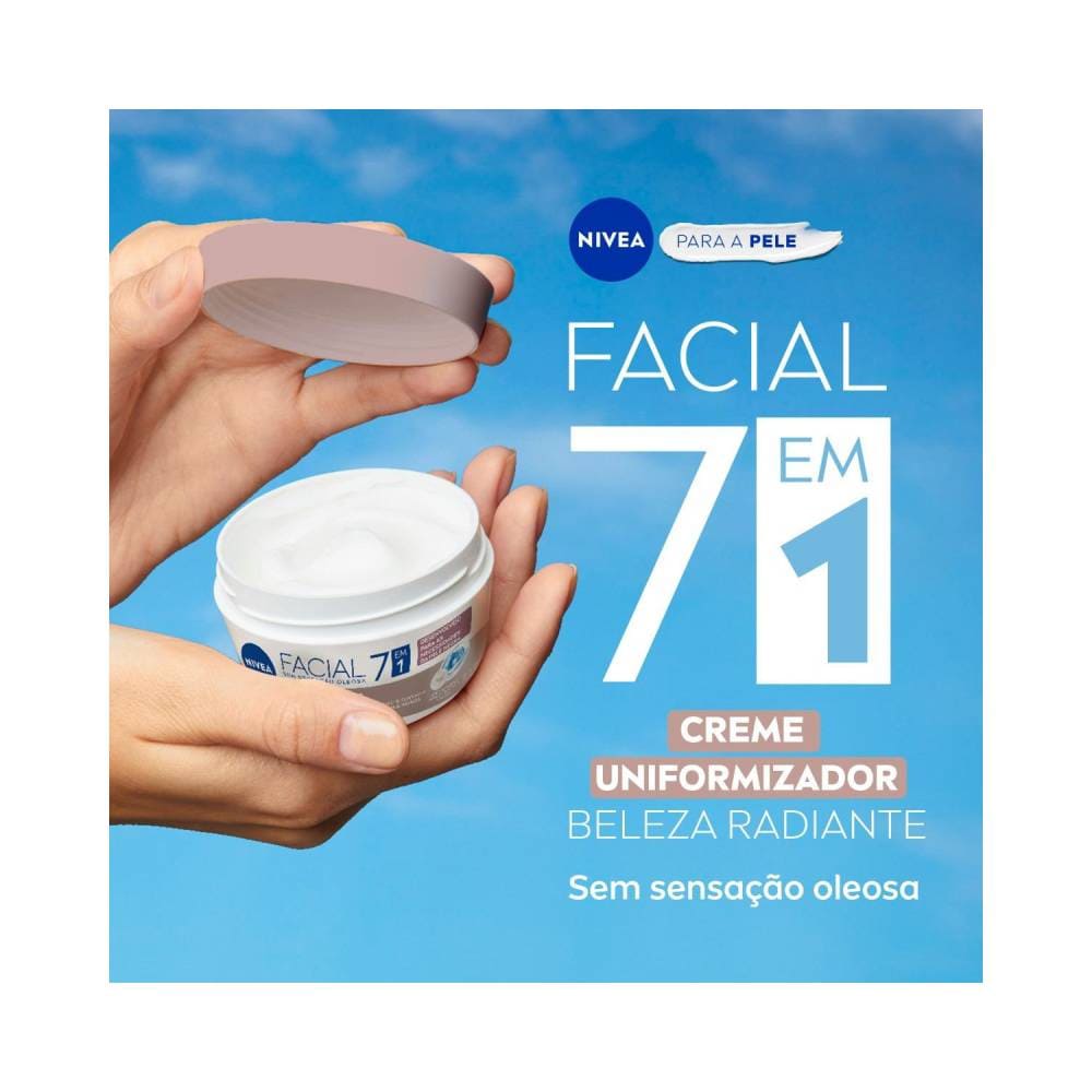 Embalagem fechada do Hidratante Facial NIVEA 7 em 1 Beleza Radiante 100g