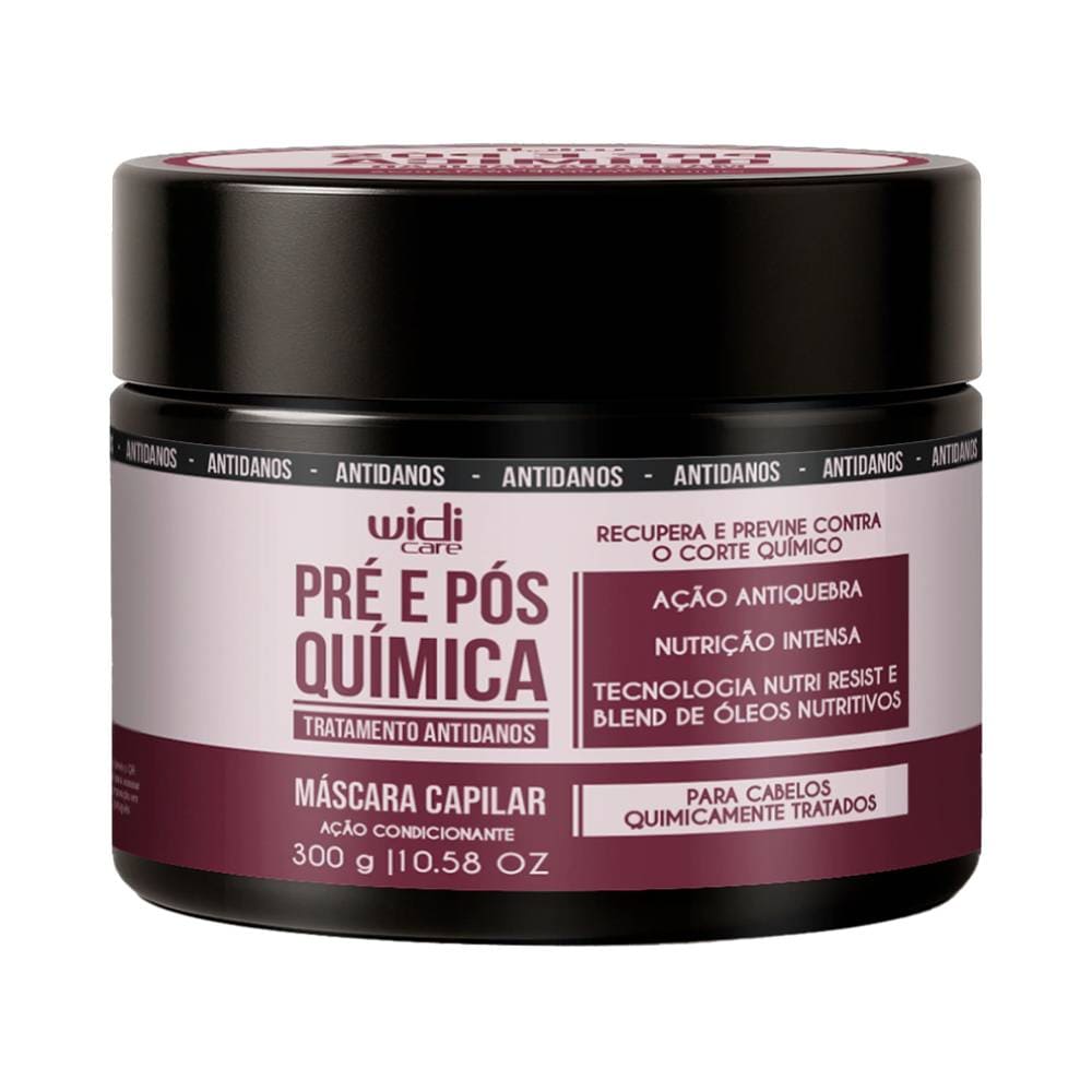 Embalagem frontal da Máscara Widi Care Pré e Pós Química 300g