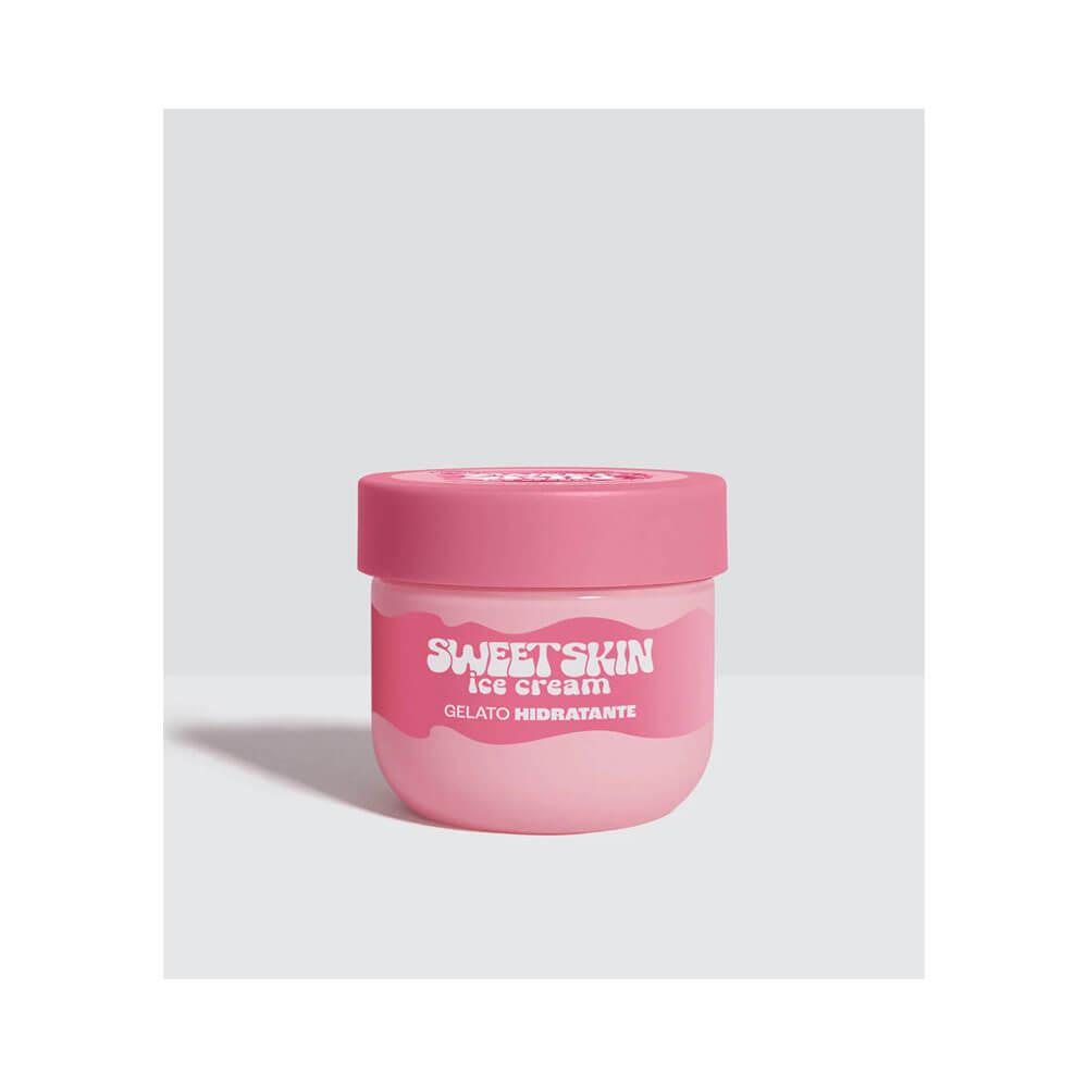 Gelato Hidratante Dailus Sweet Skin Ice Cream Morango ao Leite 200ml em fundo cinza
