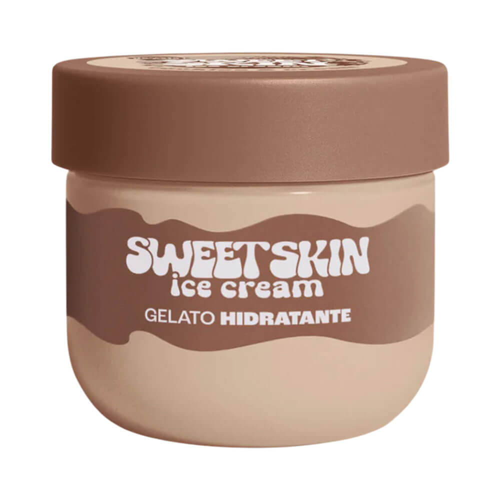 Gelato Hidratante Dailus Sweet Skin Ice Cream Cookies & Cream em pote bege com tampa marrom