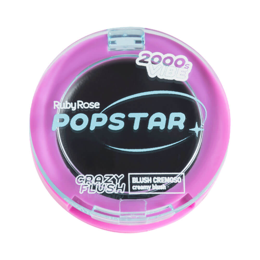 Blush Cremoso Ruby Rose Crazy Flush Paparazzi embalagem vista lateral com tampa rosa