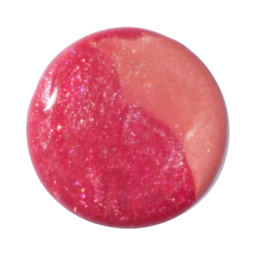 Amostra do Gloss Ruby Rose Party Me Oops com brilho intenso e cor rosa