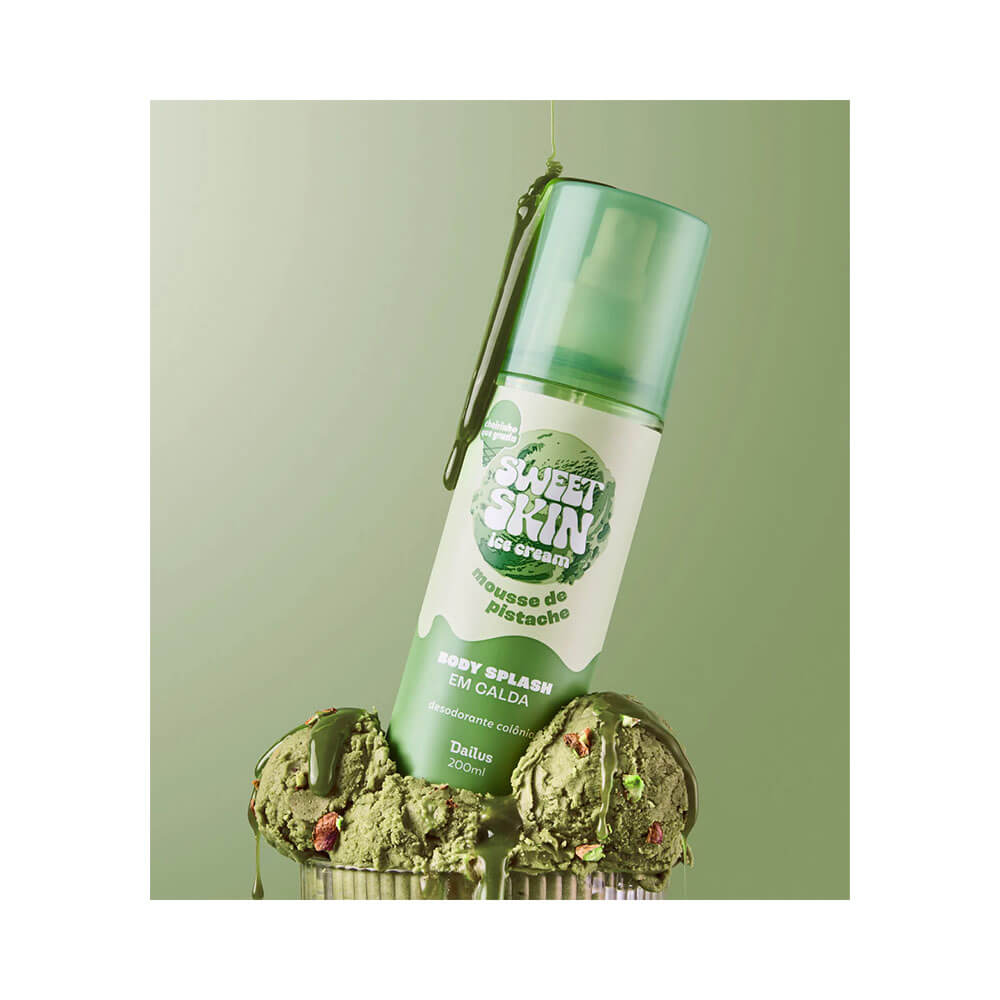 Body Splash Dailus Sweet Skin Ice Cream Mousse de Pistache sobre sorvete de pistache