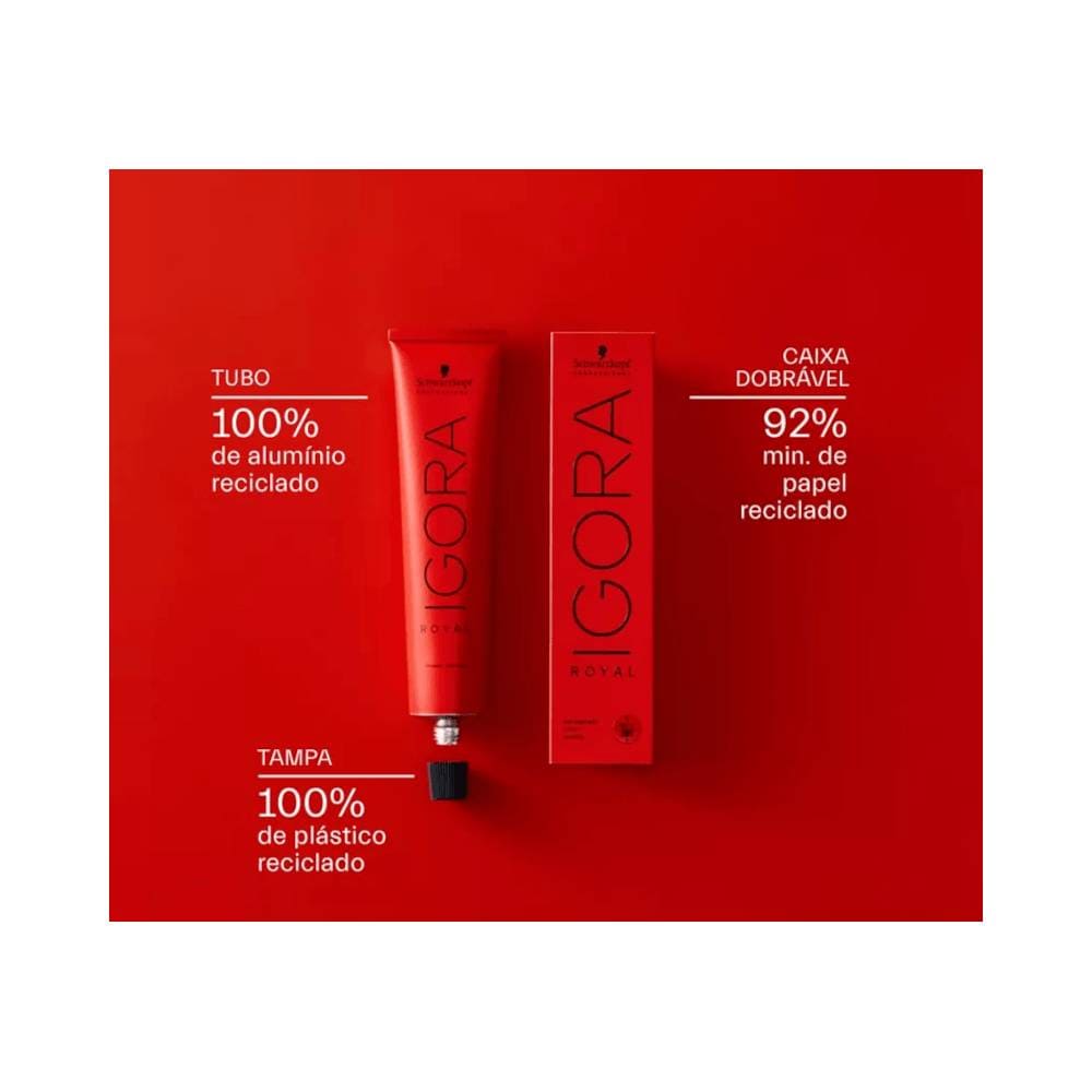 Tubo e caixa da coloração Igora Royal 60g em fundo branco