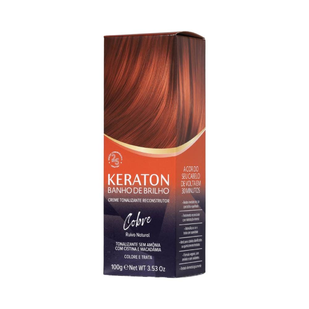 Embalagem Tonalizante Banho de Brilho Keraton Cobre 100g