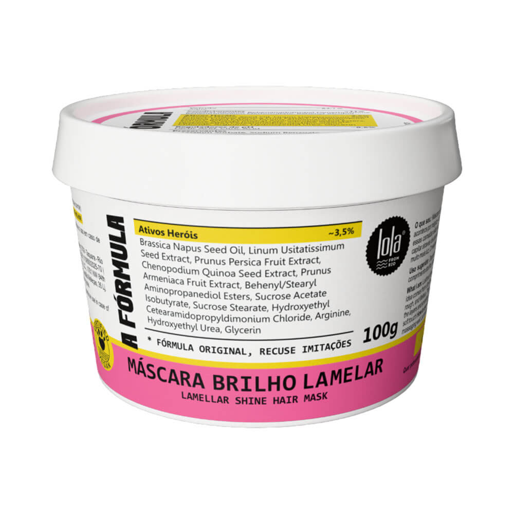Máscara Capilar Lola A Fórmula Brilho Lamelar 100g - embalagem frontal