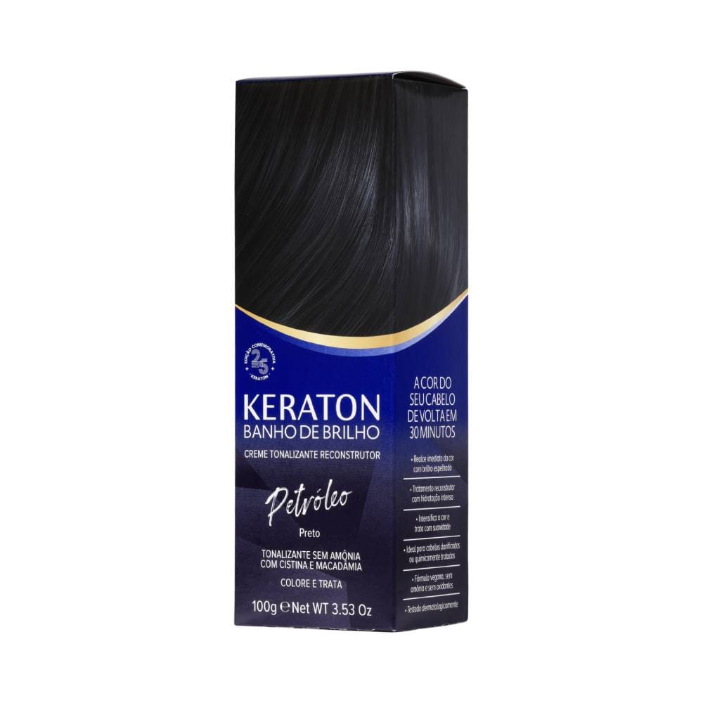 Embalagem do Tonalizante Banho de Brilho Keraton Petróleo 100g