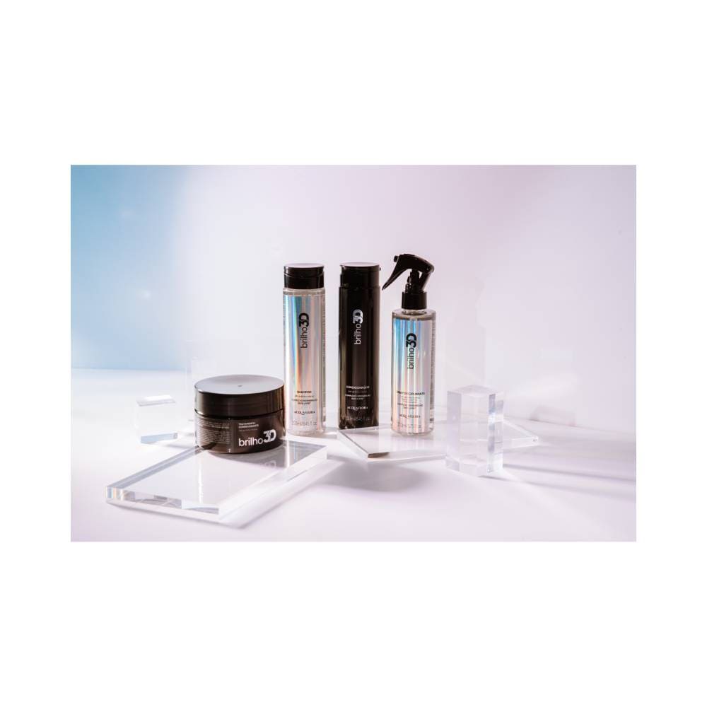 Linha completa Acquaflora Brilho 3D com shampoo, condicionador e máscara