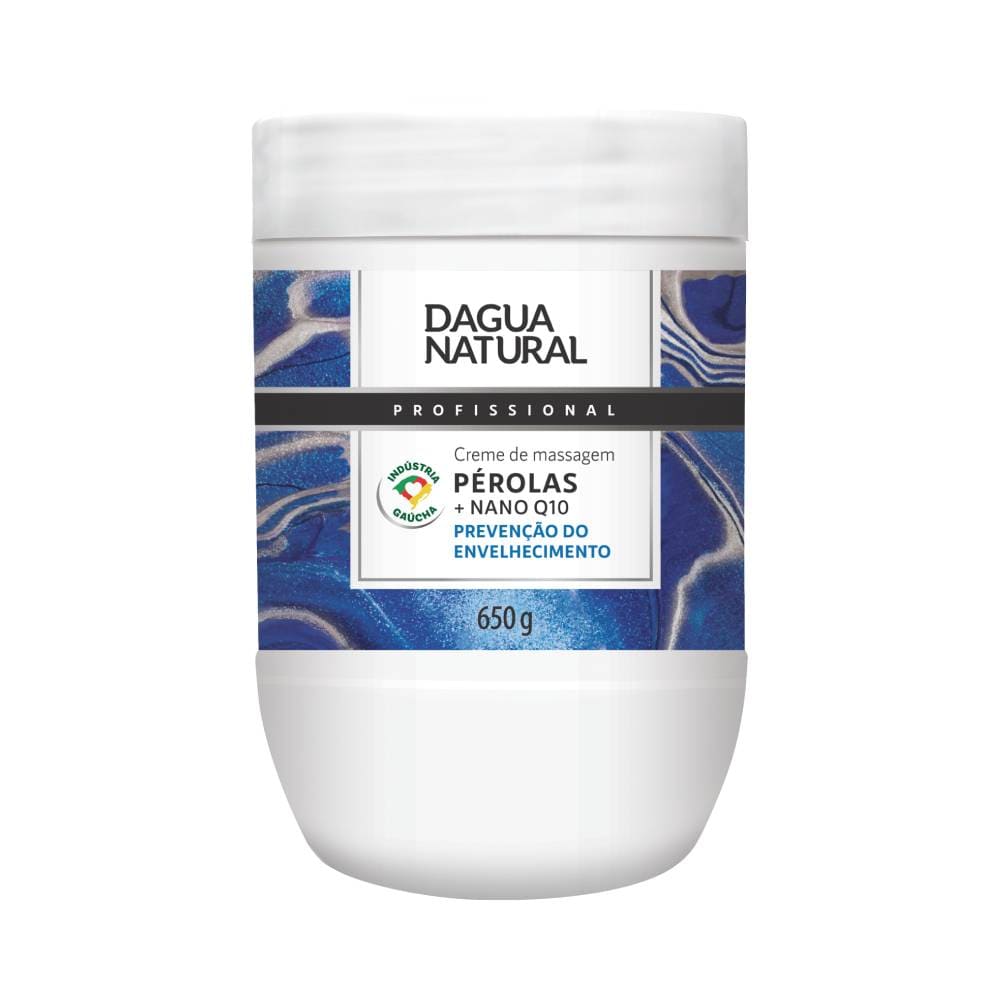 Pote do Creme de Massagem D'água Natural Pérolas + Nano Q10 650g