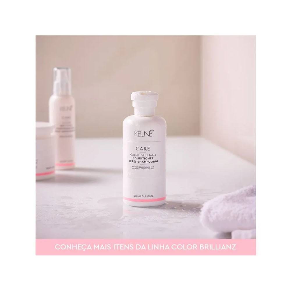 Condicionador Keune Care Color Brillianz 80ml com embalagem branca e detalhes em rosa