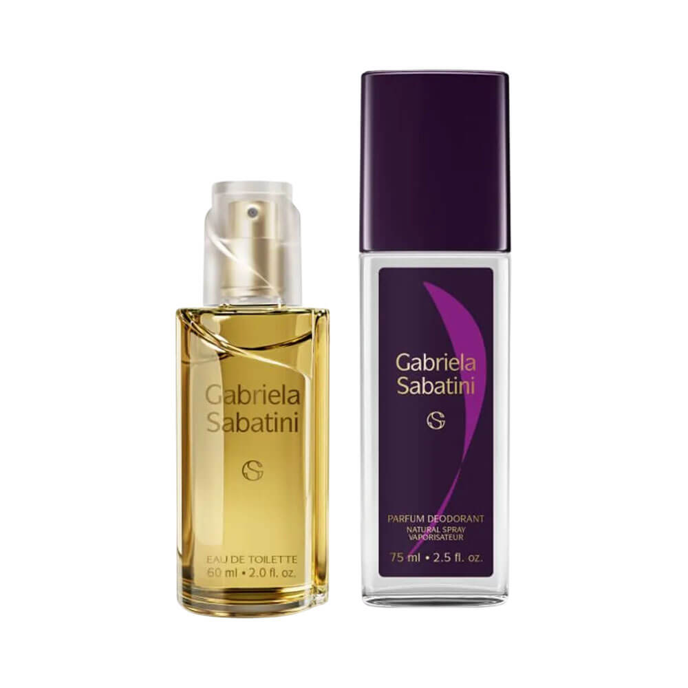 Kit Gabriela Sabatini Eau De Toilette e Parfum Deodorant 135ml com frascos elegantes