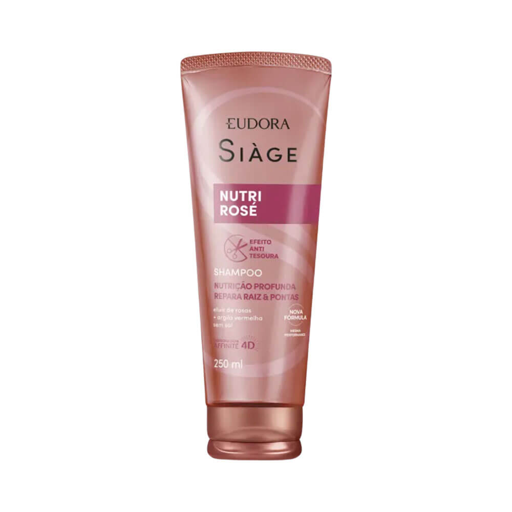 Shampoo Siàge Nutri Rosé 250ml Eudora embalagem rosa metálico