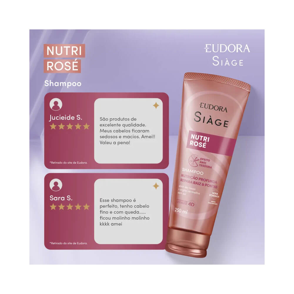Shampoo Siàge Nutri Rosé 250ml com avaliações positivas