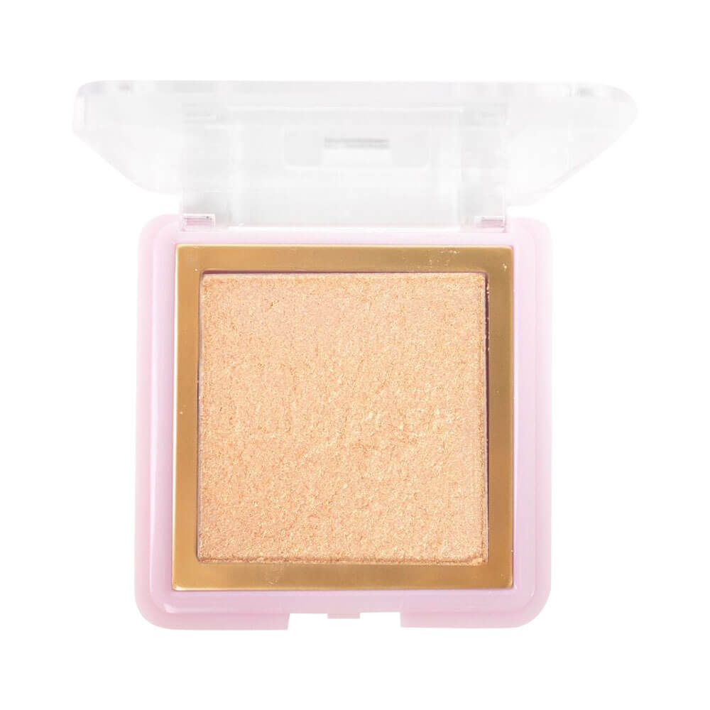 Iluminador Ruby Rose HL50 aberto mostrando pó dourado acetinado