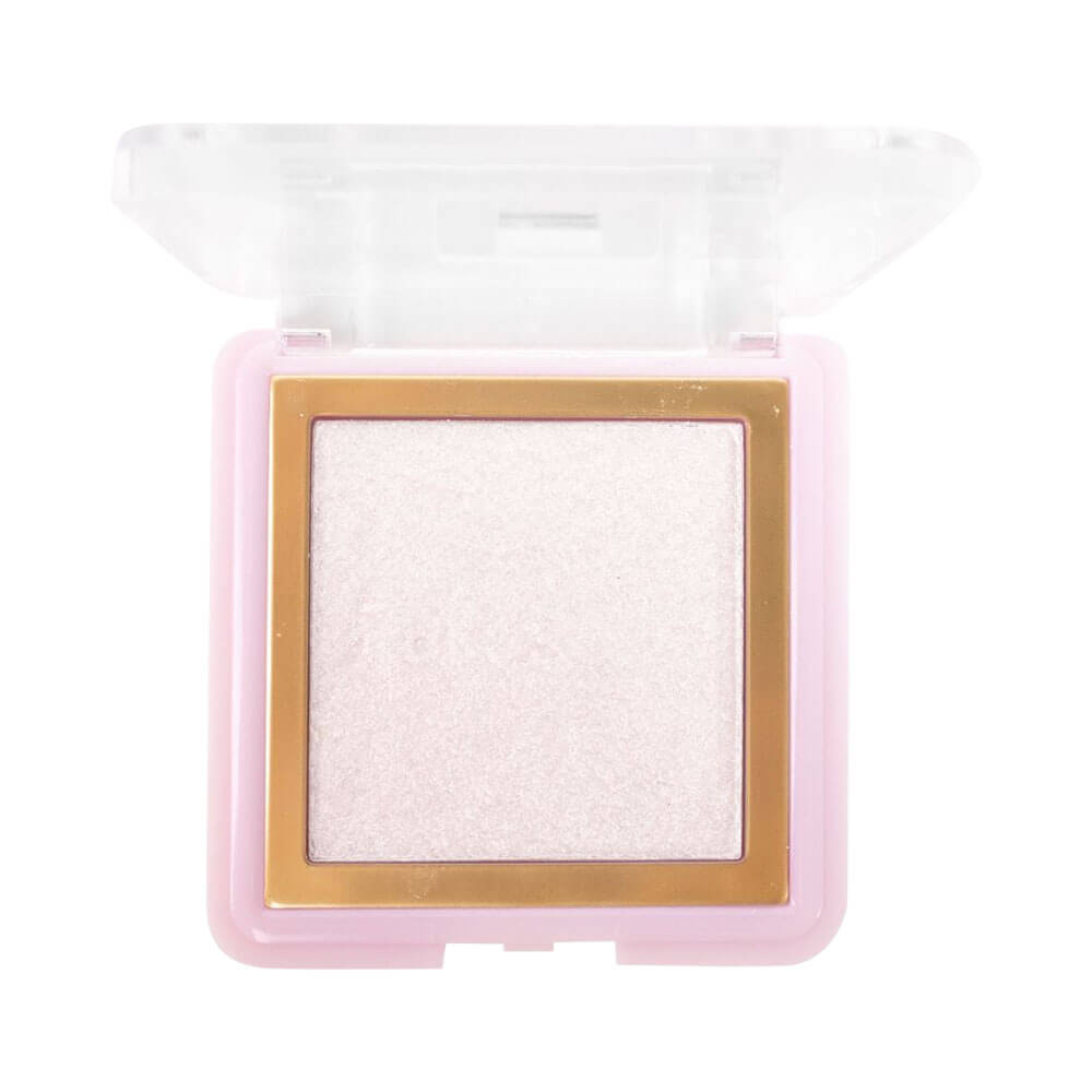 Iluminador Compacto Ruby Rose HL10 com tampa aberta mostrando o produto branco perolado