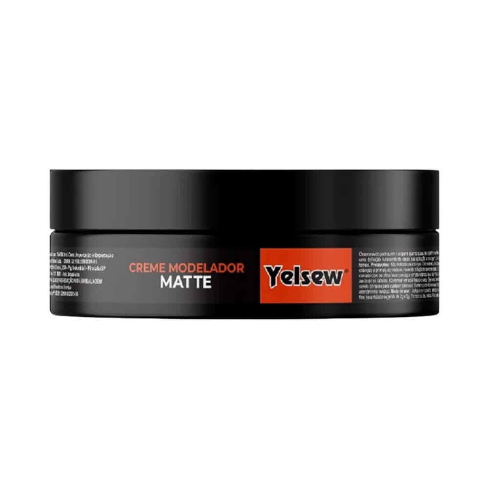 Creme Modelador Yelsew Matte 100g embalagem preta redonda com tampa fechada