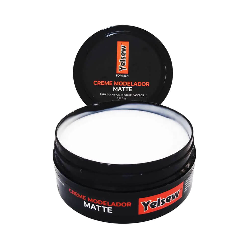 Creme Modelador Yelsew Matte 100g embalagem preta com creme branco visível