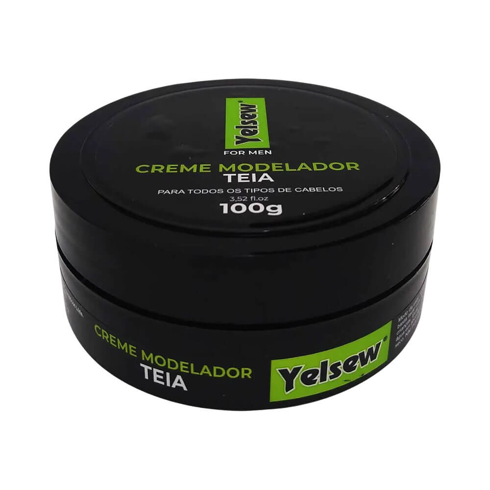 Embalagem fechada do Creme Modelador Yelsew Teia 100g mostrando logo e informações