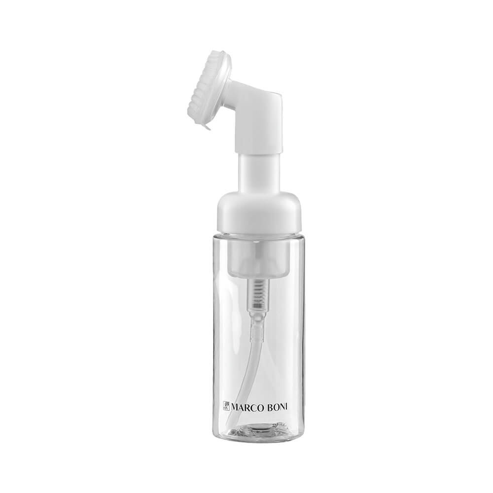 Frasco Marco Boni Pump Espumador com Massageador 1031 50ml, design compacto com pump branco e massageador de silicone