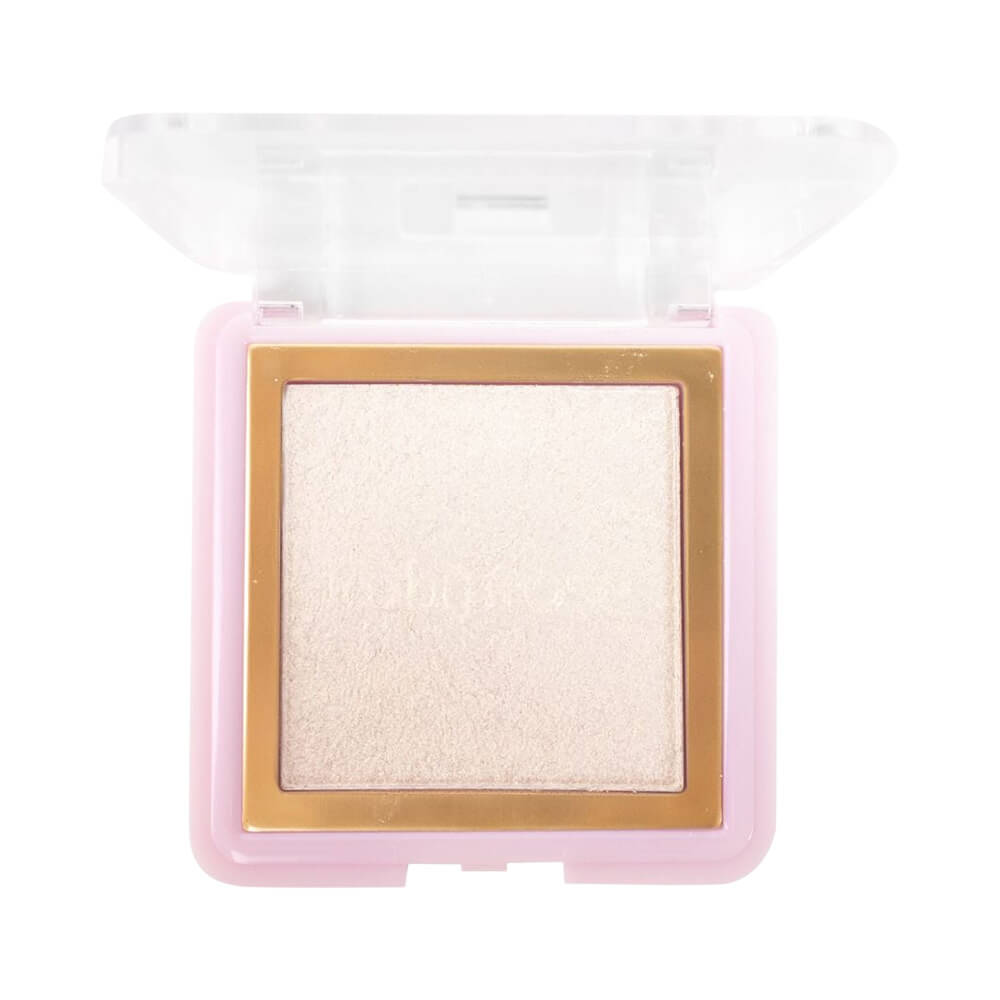 Iluminador compacto Ruby Rose HL70 aberto mostrando o pó acetinado bege claro perolado